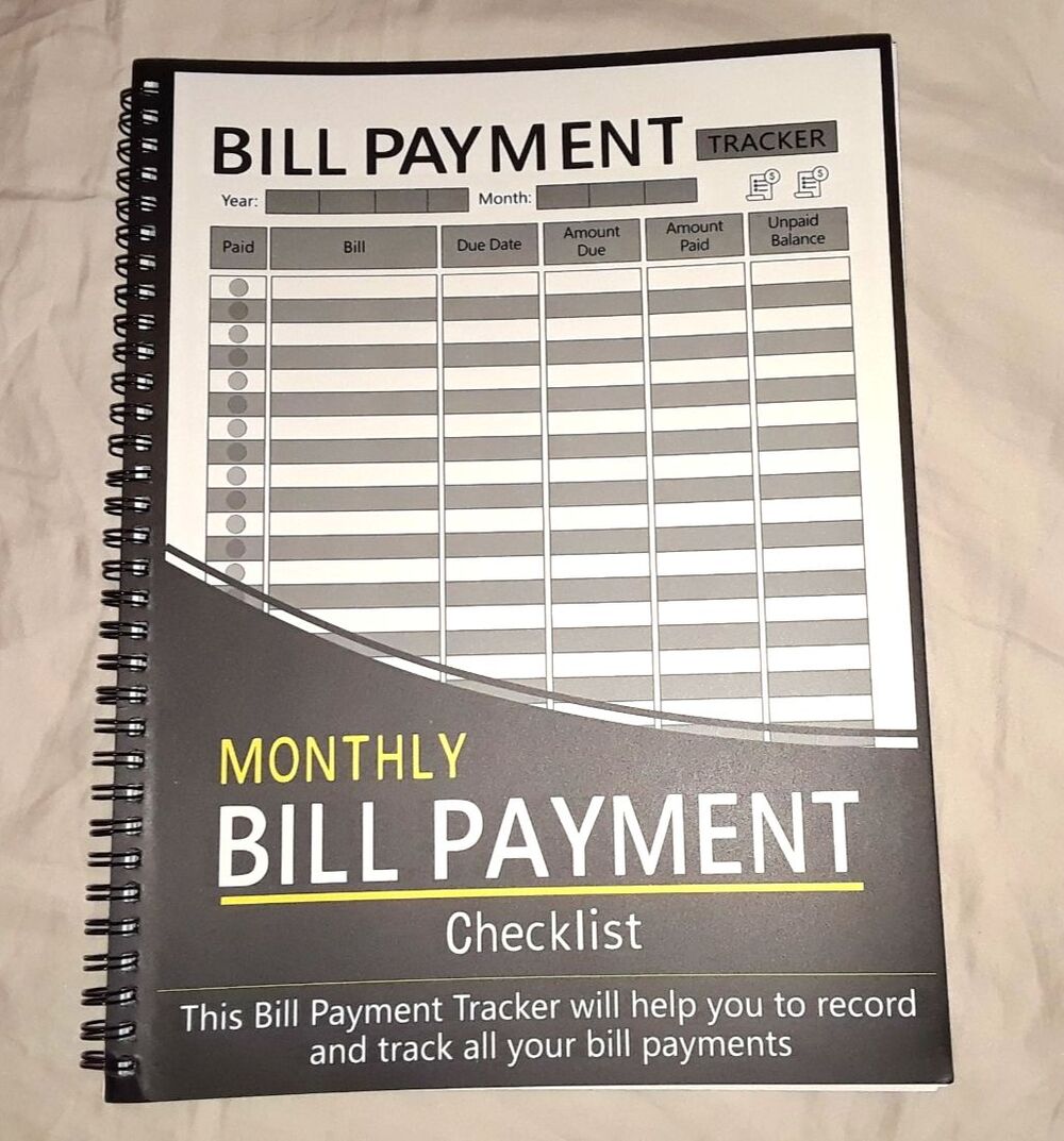 Bill Payment Organizer 4 Year Monthly Spiral Notebook Simple Record Keeping